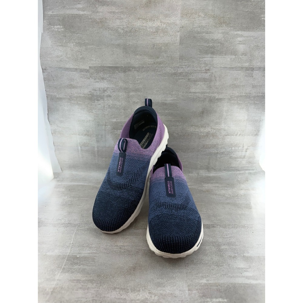 Skechers GOwalk Women Sz 8.5 Navy Lavender Ombre Slip On Walking Shoes 124764